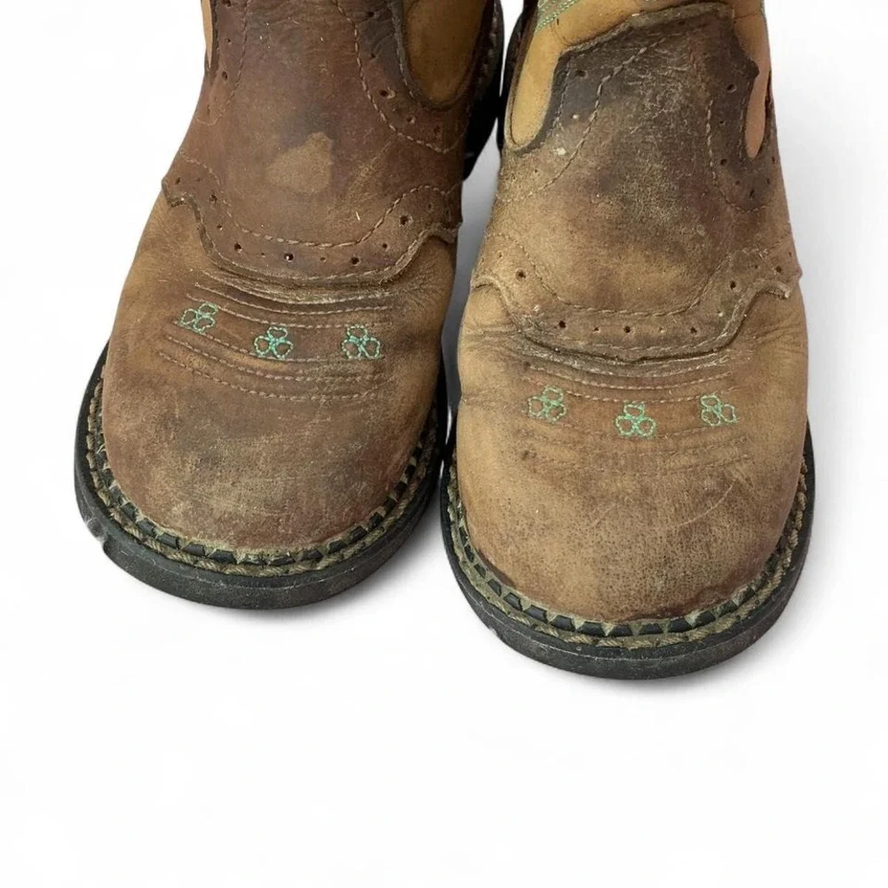 Justin Brown‎ Leather Western Cowboy Boots Girls Kids